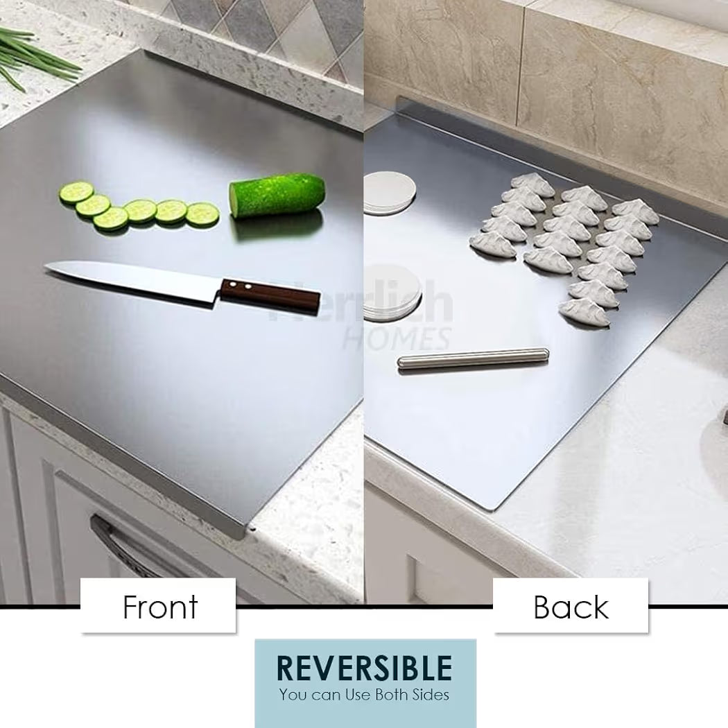 Hygienic Stainless Steel Chopping Board (42x32cm) + FREE Rolling Pin
