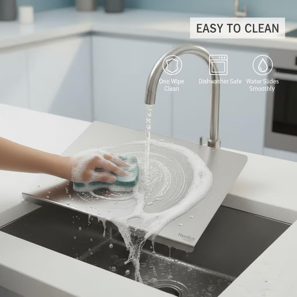 Hygienic Stainless Steel Chopping Board (42x32cm) + FREE Rolling Pin