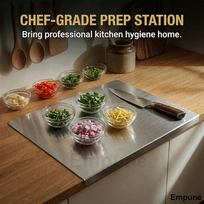 Hygienic Stainless Steel Chopping Board (42x32cm) + FREE Rolling Pin