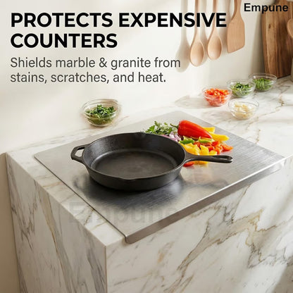 Hygienic Stainless Steel Chopping Board (42x32cm) + FREE Rolling Pin