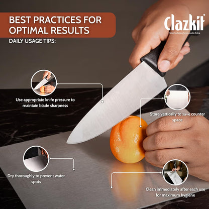 Hygienic Stainless Steel Chopping Board (42x32cm) + FREE Rolling Pin