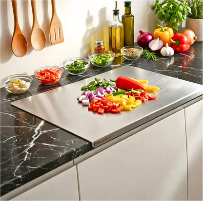 Hygienic Stainless Steel Chopping Board (42x32cm) + FREE Rolling Pin