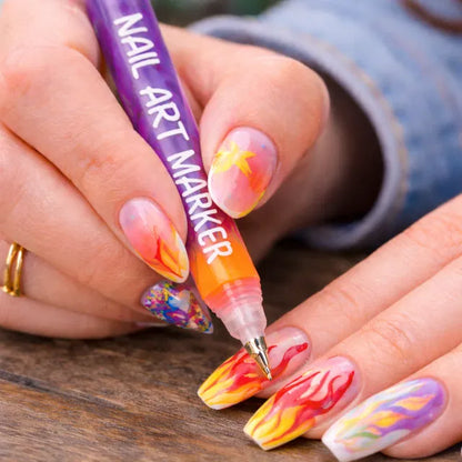 NailPro™ 12-Color Precision Nail Art Pen Set – Salon Style at Home