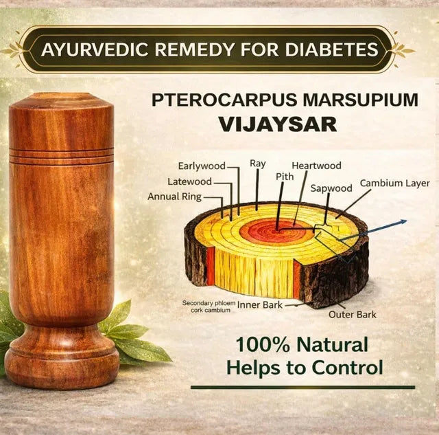 Fastzy™ Original Vijaysar Wood Glass Ayurvedic Sugar Control Solution