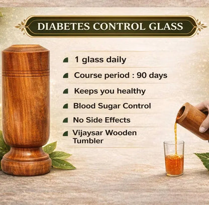 Fastzy™ Original Vijaysar Wood Glass Ayurvedic Sugar Control Solution