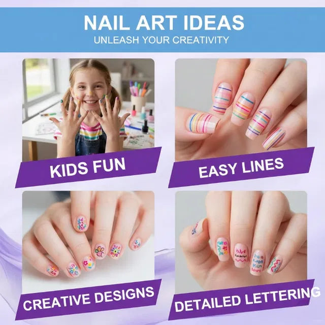 NailPro™ 12-Color Precision Nail Art Pen Set – Salon Style at Home