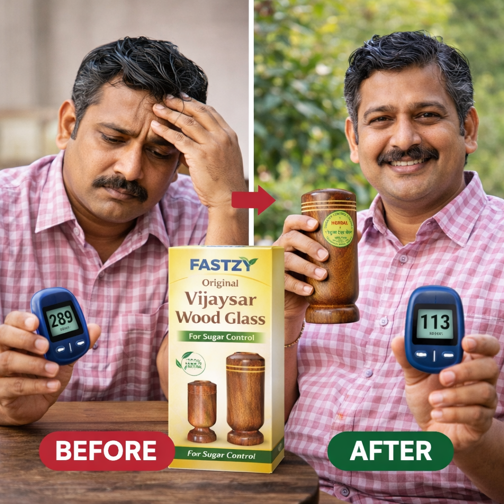 Fastzy™ Original Vijaysar Wood Glass Ayurvedic Sugar Control Solution