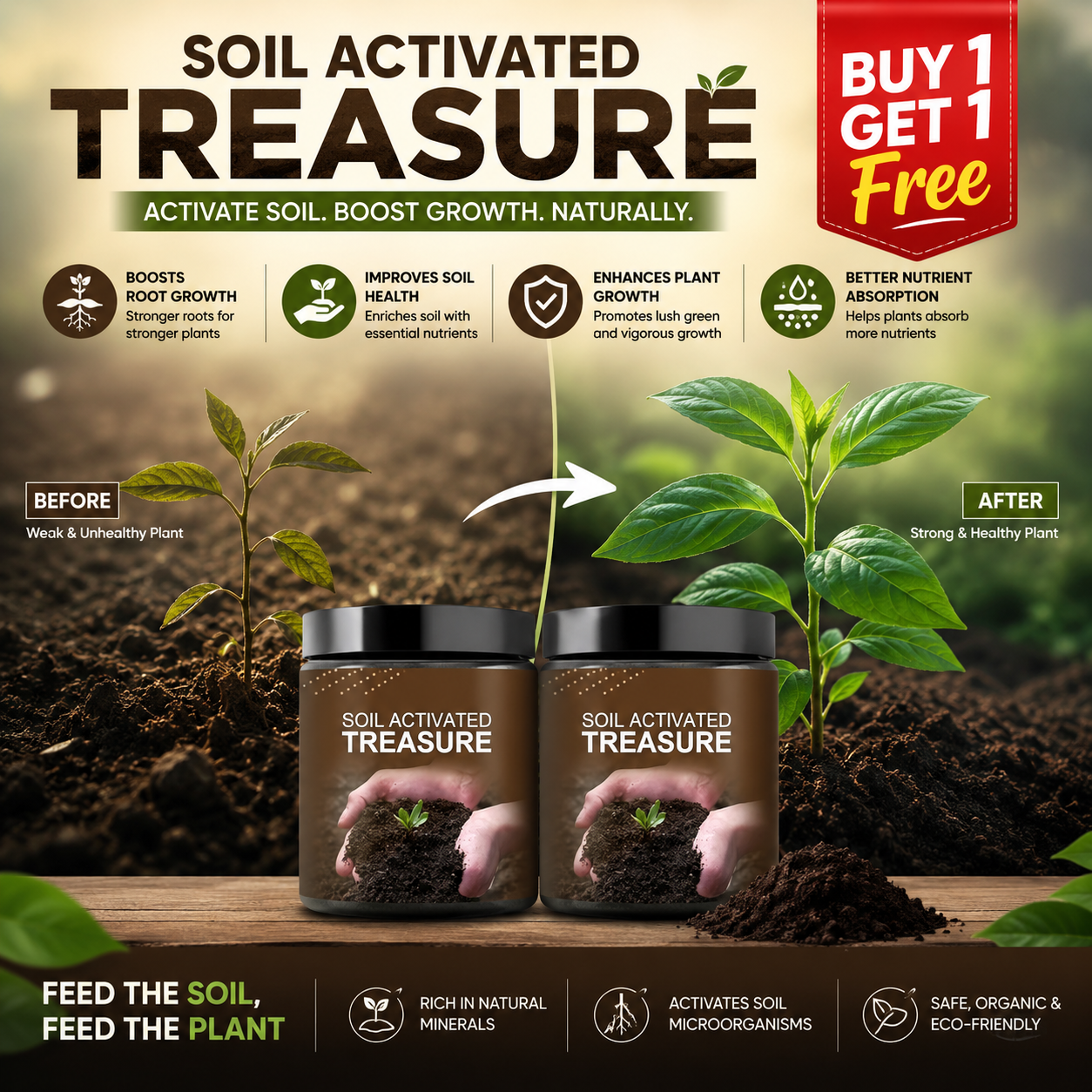 TruGrow™ Soil Activated Treasure Premium Soil Activator 200gram (Pack of 2)