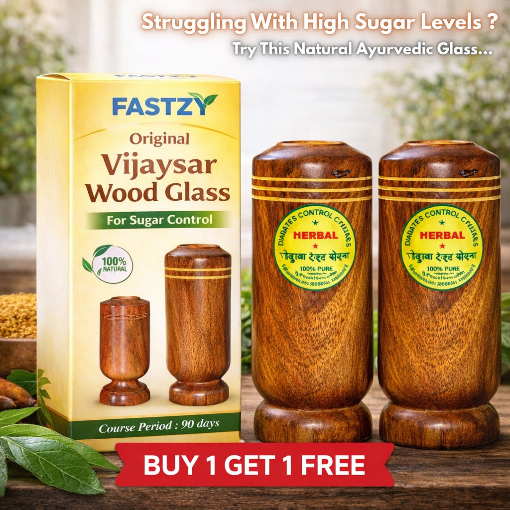 Fastzy™ Original Vijaysar Wood Glass Ayurvedic Sugar Control Solution