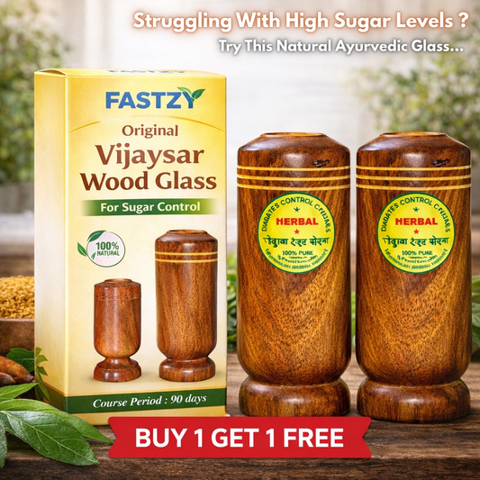 Fastzy™ Original Vijaysar Wood Glass Ayurvedic Sugar Control Solution