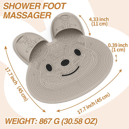 Silicone Multiuse Bath Scrubber With Integrated Slipper Design