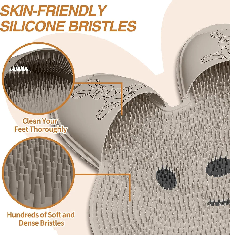 Silicone Multiuse Bath Scrubber With Integrated Slipper Design