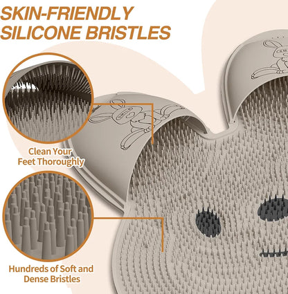 Silicone Multiuse Bath Scrubber With Integrated Slipper Design