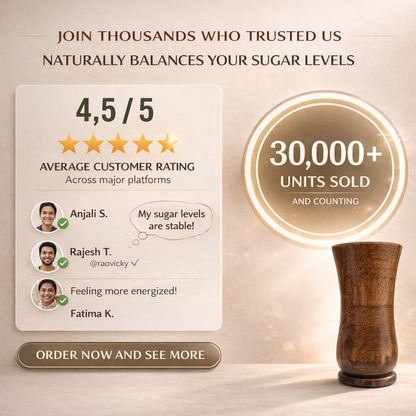Fastzy™ Original Vijaysar Wood Glass Ayurvedic Sugar Control Solution