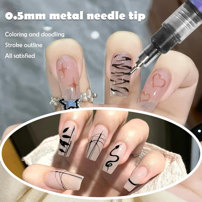 NailPro™ 12-Color Precision Nail Art Pen Set – Salon Style at Home