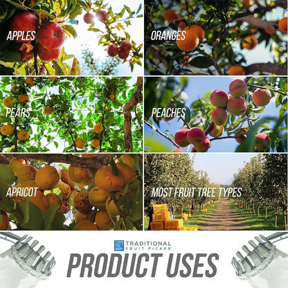 Telescopic Fruit Picker Tool with Catch Basket & Extendable Handle
