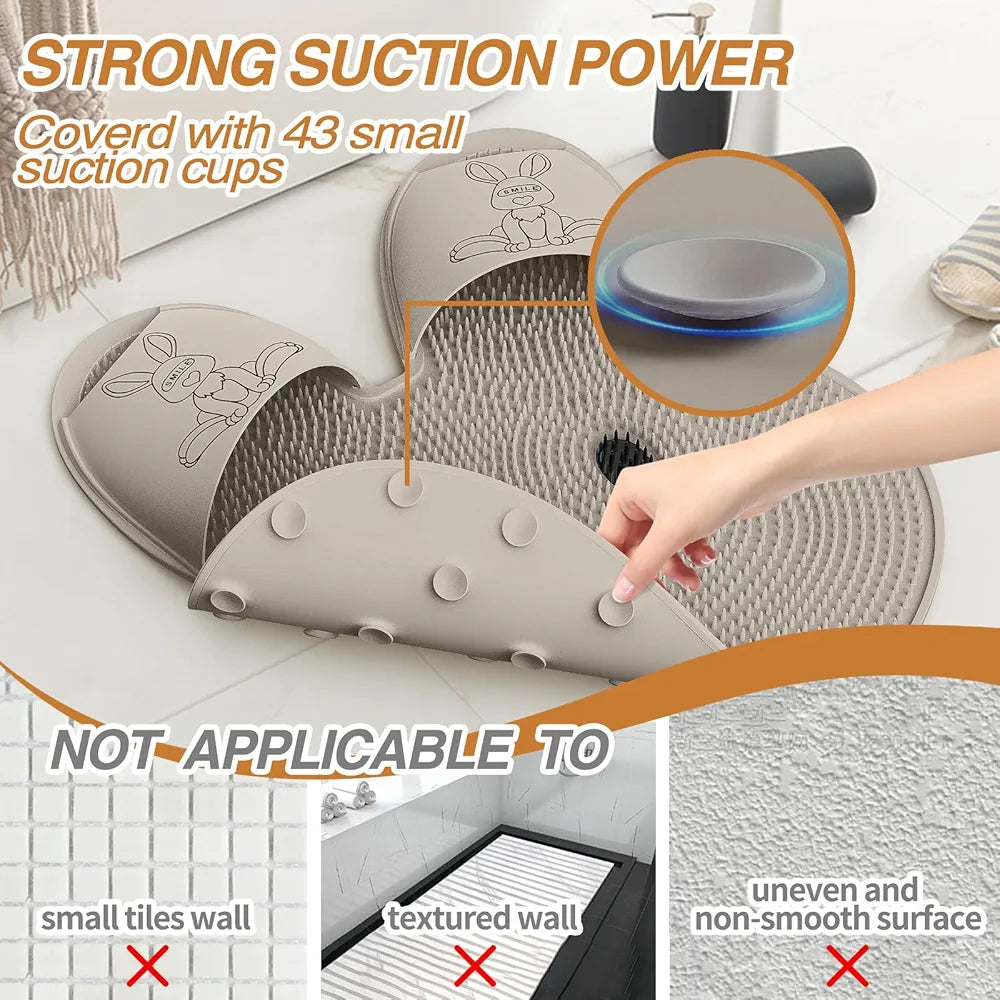 Silicone Multiuse Bath Scrubber With Integrated Slipper Design