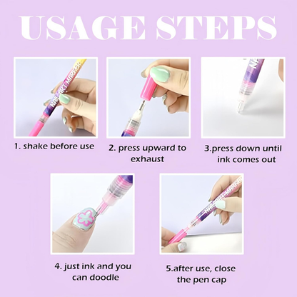 NailPro™ 12-Color Precision Nail Art Pen Set – Salon Style at Home