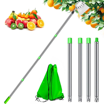 Telescopic Fruit Picker Tool with Catch Basket & Extendable Handle