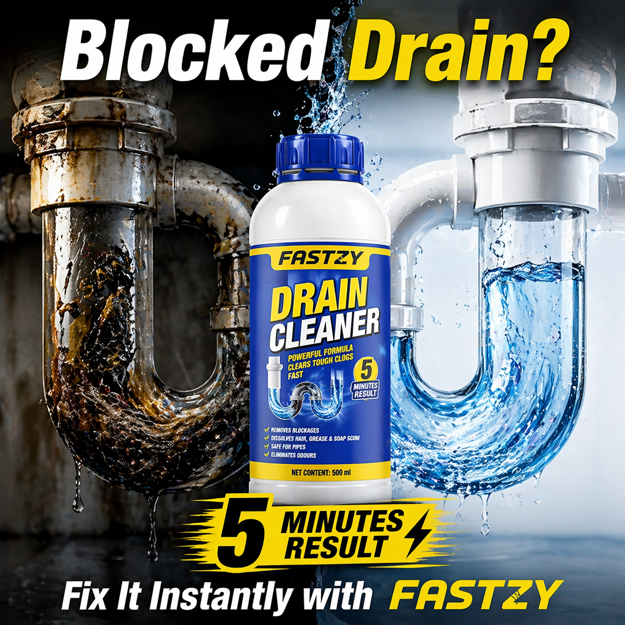 Fastzy™ Powerful Drain & Sink Cleaning Powder (Pack of 4)