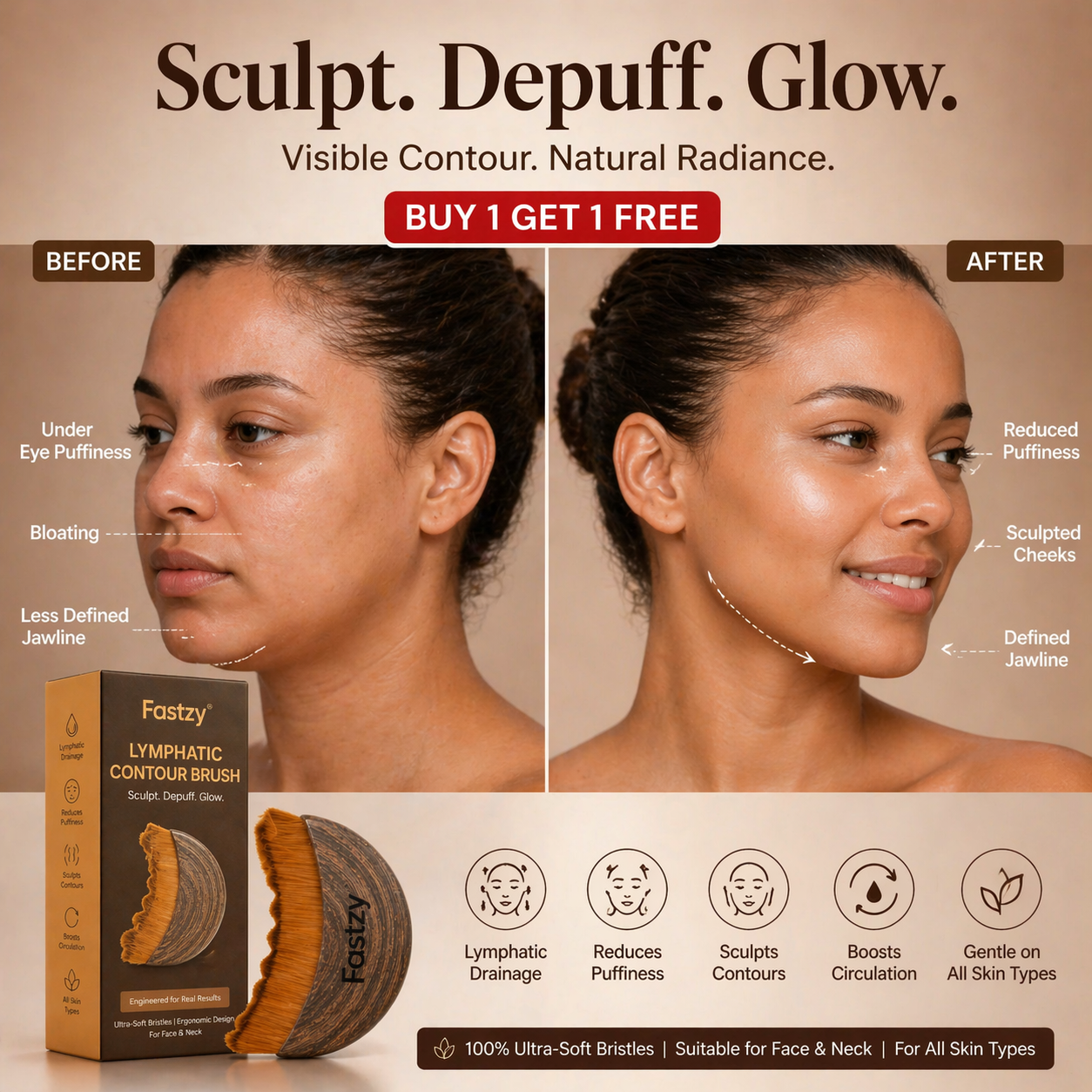 Fastzy™ Lymphatic Contour Brush |  Detox, Drain & Glow