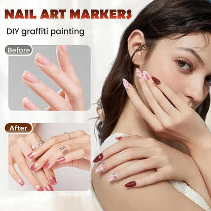 NailPro™ 12-Color Precision Nail Art Pen Set – Salon Style at Home