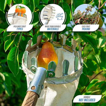 Telescopic Fruit Picker Tool with Catch Basket & Extendable Handle